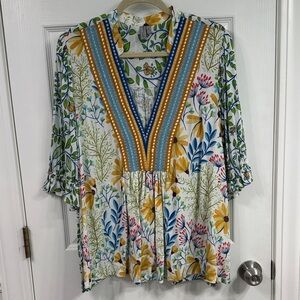 GUC blank London floral top from Anthropologie in Size 1X.
